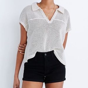 Madewell Crochet Polo Top